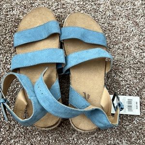 Blue platform sandals